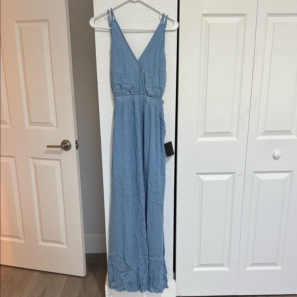 Lulu's Blue Maxi Dress, Strappy Back